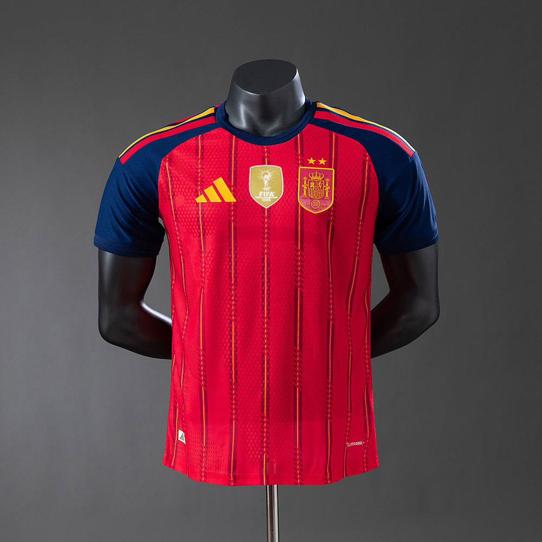 Camiseta España dos estrellas + parche campeon Local Mundial 2026 (Tallas S-4XL)