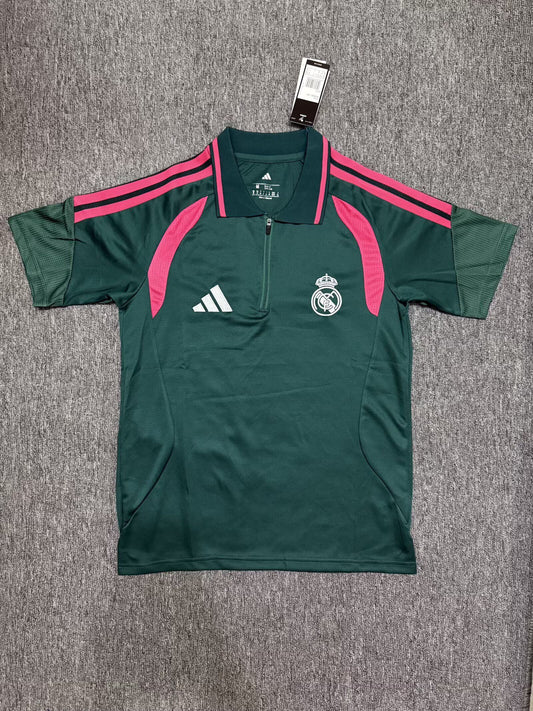 Polo Madrid 26-27 verde con rosa (tallas S-3XL)
