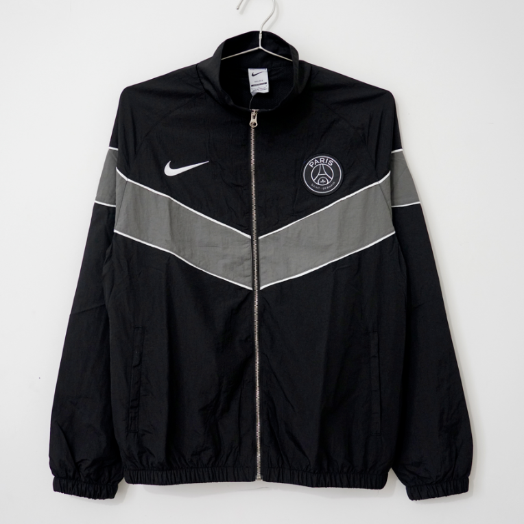 Chaqueta cortavientos Paris PSG negra con detalles grises 26-27 (tallas S-XXL)