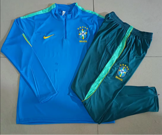 Chandal de entrenamiento Brasil 2026 azul y verde (tallas adultos y niños)