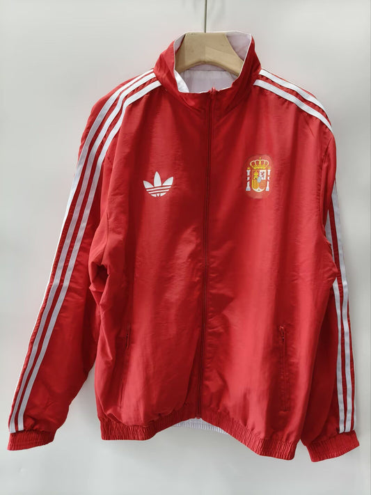 Chaqueta cortavientos reversibles España 2026 rojo blanco (tallas S-XXL)