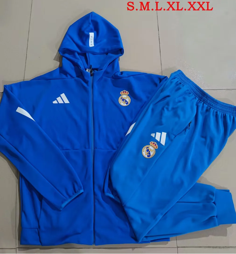 Chandal con gorro azul Real Madrid 25/26 (solo tallas S-2XL)