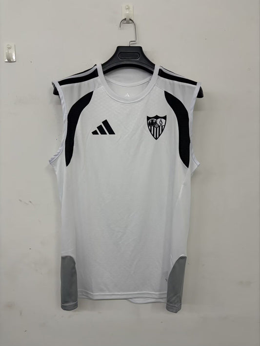 Camiseta sin mangas Sevilla 26-27 blanco con negro (tallas S-3XL)