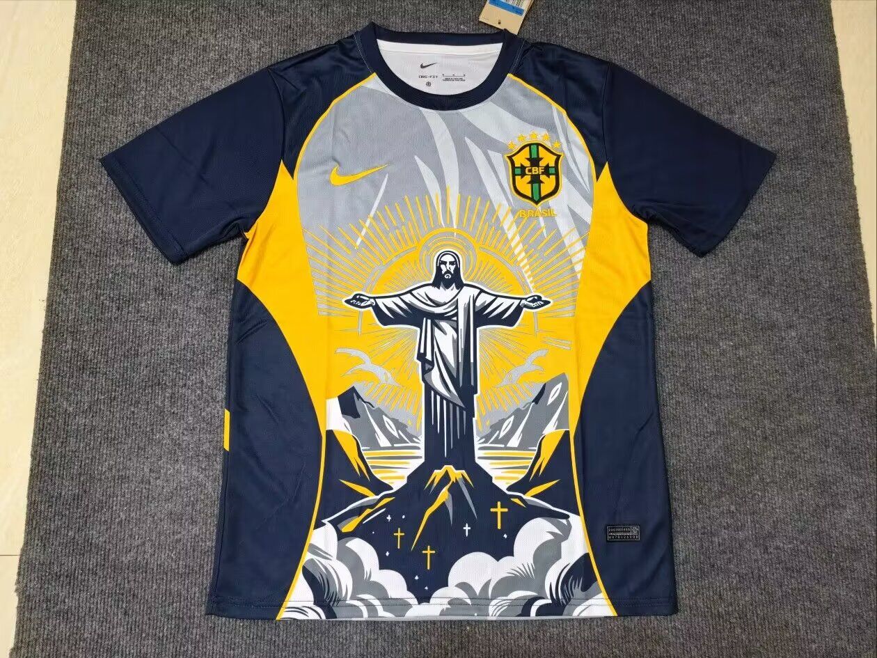 Camiseta Brasil 2026 versión jesus diferentes colores (S-XXL)