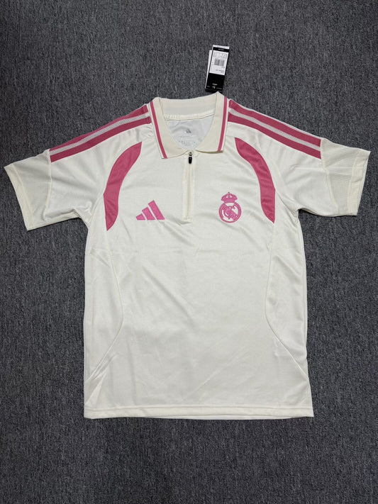 Polo Madrid 26-27 blanco con rosa (tallas S-3XL)