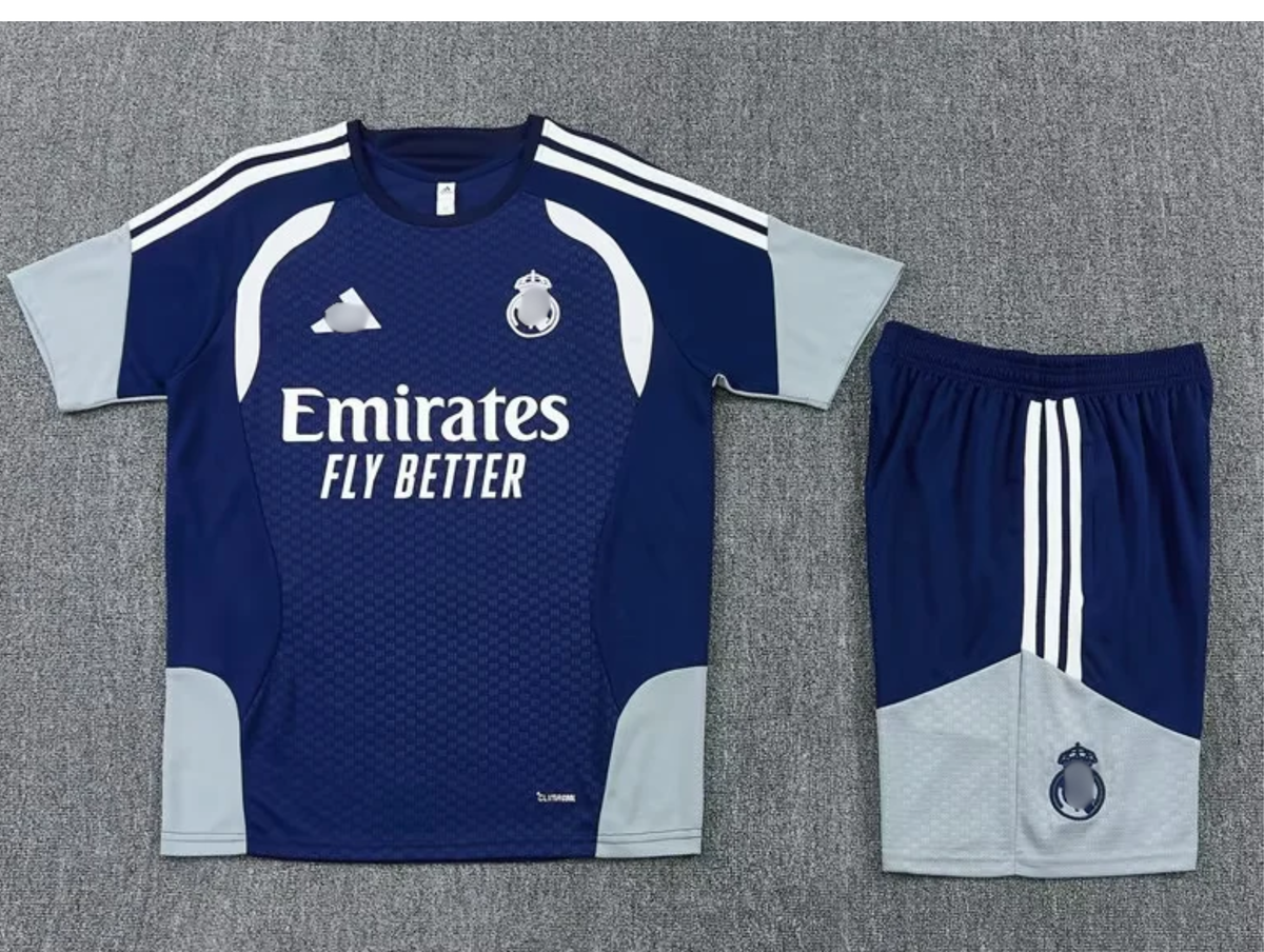 Conjunto de entrenamiento azul oscuro Real Madrid 26-27 (tallas adulto y niño)