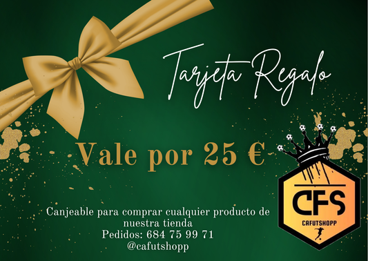 TARJETAS REGALO CANJEABLES EN CAFUTSHOPP