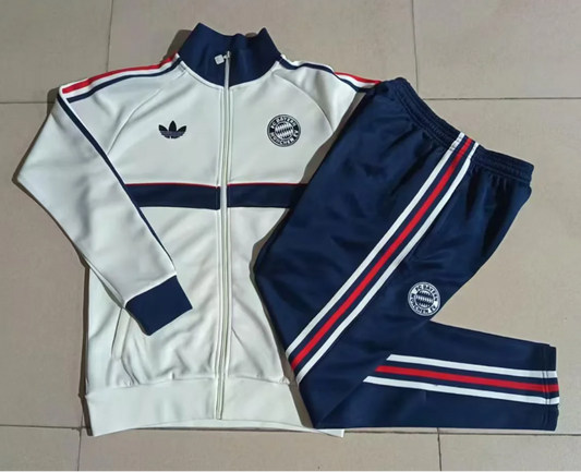 Chandal Bayern Munich 26-27 blanco con azul oscuro (tallas adultos y niños)