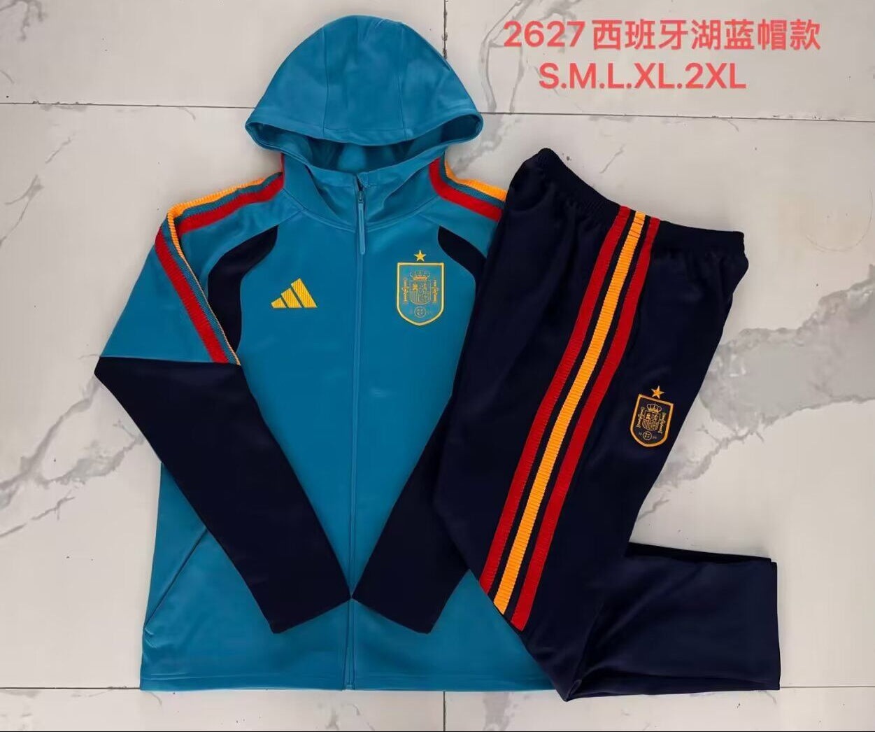 Chandal con gorro cortavientos España azul (tallas S-2XL)