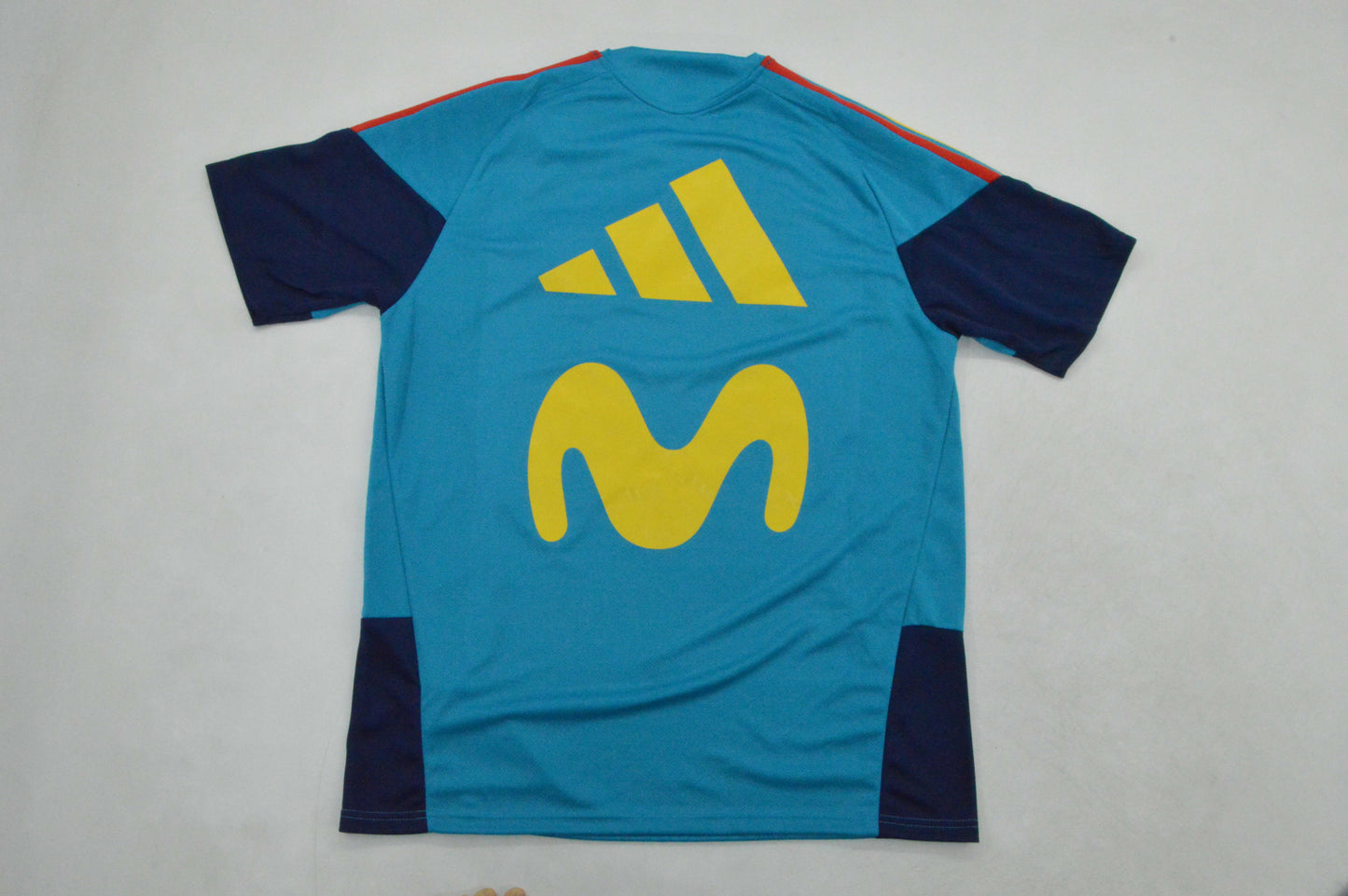 Camiseta España Mundial 2026 azul de entrenamiento con patrocinadores (tallas S-2XL)