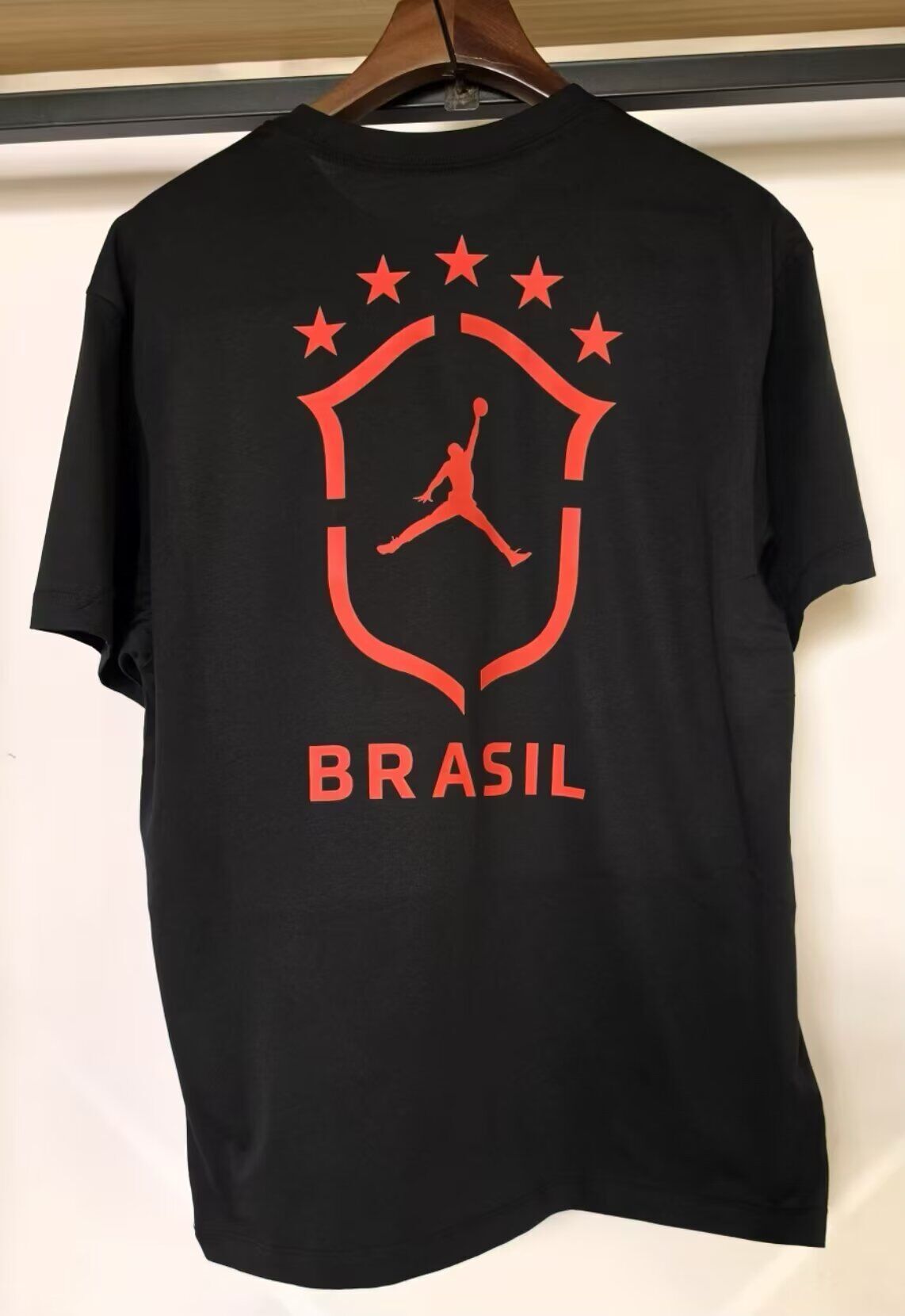 Camiseta Brasil 2026 de algodón negra (solo talllas S-XXL)