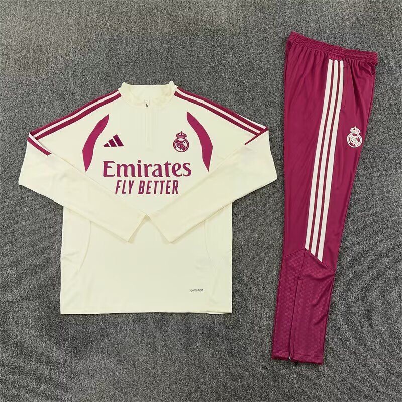 Chandal de entrenamiento Real Madrid 26/27 amarillo rosa con claro (Tallas adultos y niños)