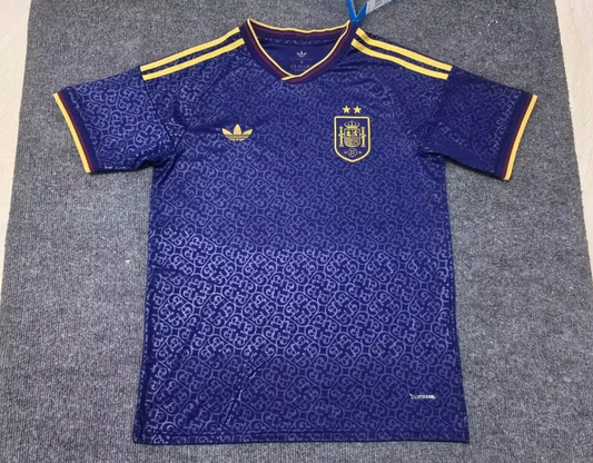 Camiseta España dos estrellas Mundial 2026 azul (solo versión fans) (tallas S-4XL)