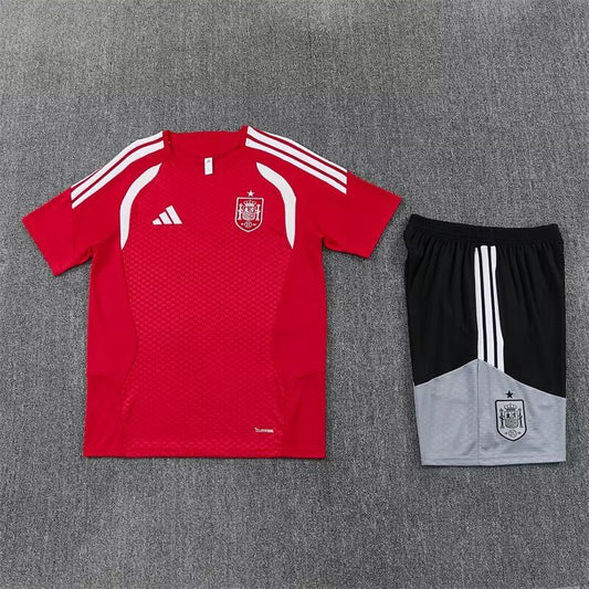 Conjunto de entrenamiento España 2026 rojo con blanco (tallas adultos y niños)
