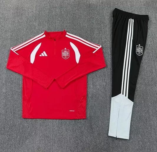 Chandal de entrenamiento España 2026 rojo con blanco (tallas adultos y niños)
