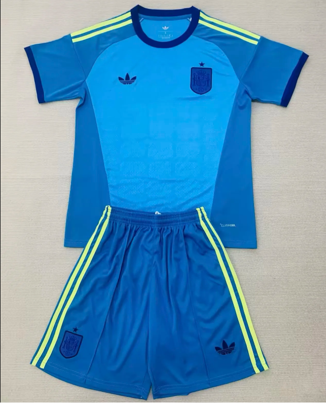 Equipacion España Mundial 2026 azul cielo portero (tallas niños)