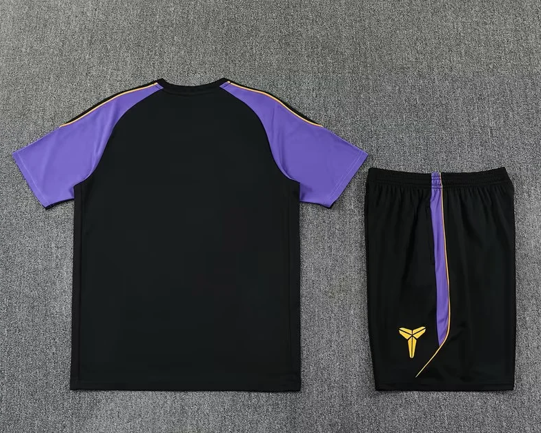 Conjunto Barcelona 26/27 negro con morado (tallas adultos y niños)