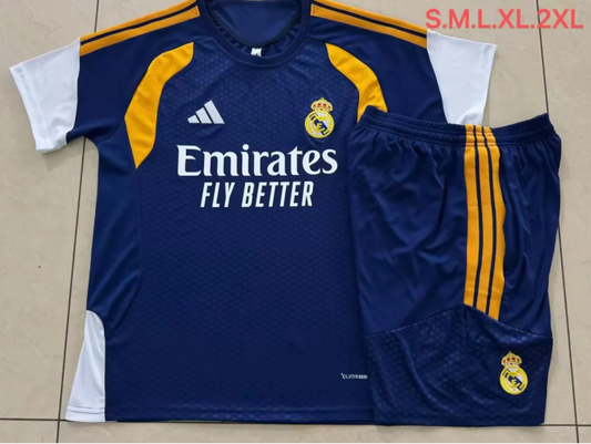 Conjunto de entrenamiento azul oscuro Real Madrid 2026 (tallas S-XXL)