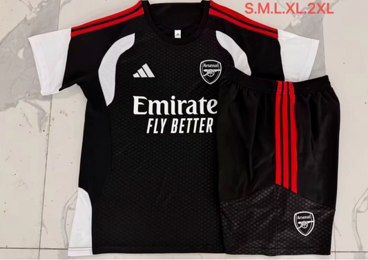 Conjunto de entrenamiento Arsenal negro con blanco 26/27 (tallas S-XXL)