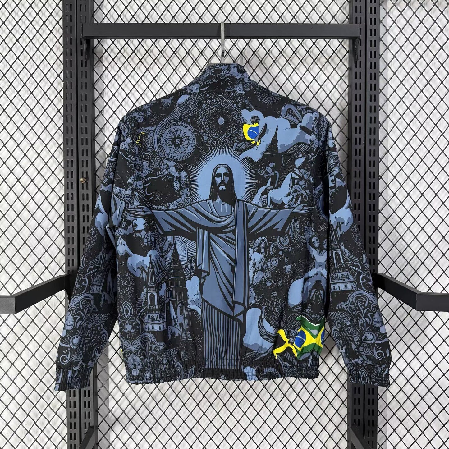 Chaqueta cortavietnos reversible Brasil version jesus (tallas S-XXL)