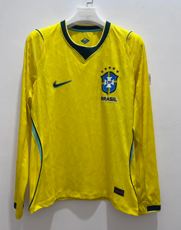 Camiseta manga larga Brasil Mundial 2026 local (solo tallas S-3XL)