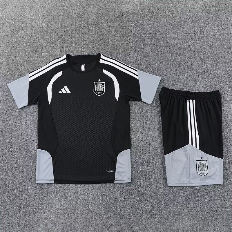 Conjunto de entrenamiento España 2026 negro con gris (tallas adultos y niños)