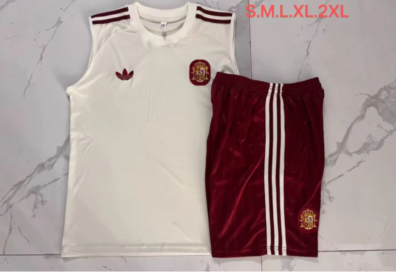 Conjunto sin mangas España 2026 amarillo claro (tallas S-XXL)