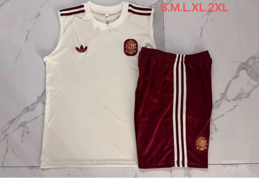 Conjunto sin mangas España 2026 amarillo claro (tallas S-XXL)