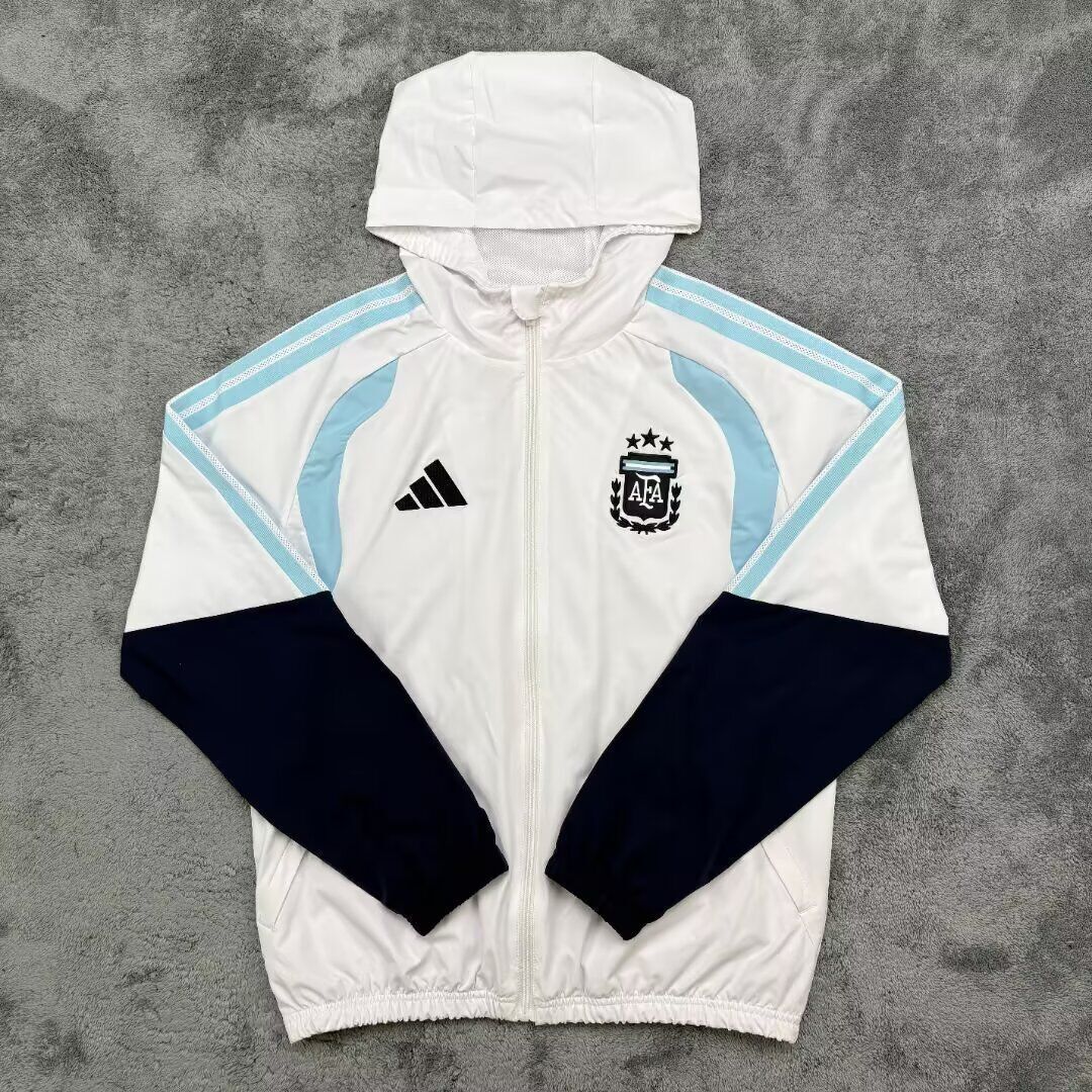 Chaqueta cortavientos argentina 2026 con gorro (Solo tallas S-XXL)