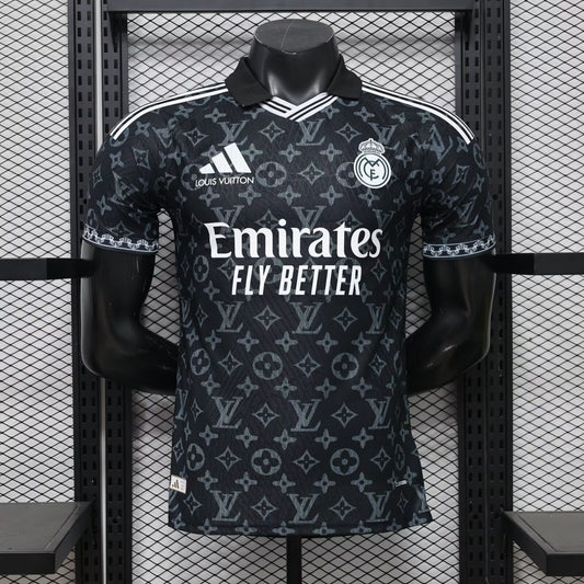 Camiseta Real Madrid negro version LV version jugador (tallas S-2XL)
