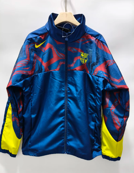 Chaqueta cortavientos Barcelona azul con amarillo (solo tallas S-XXL)