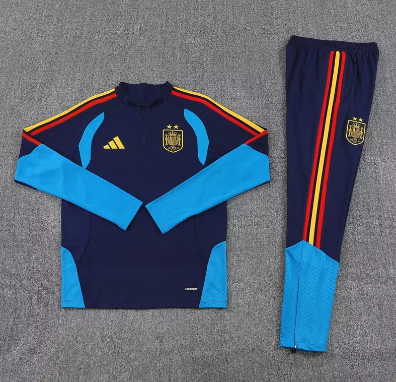 Chandal España 2026 dos estrellas azul oscuro (tallas adultos y niños)
