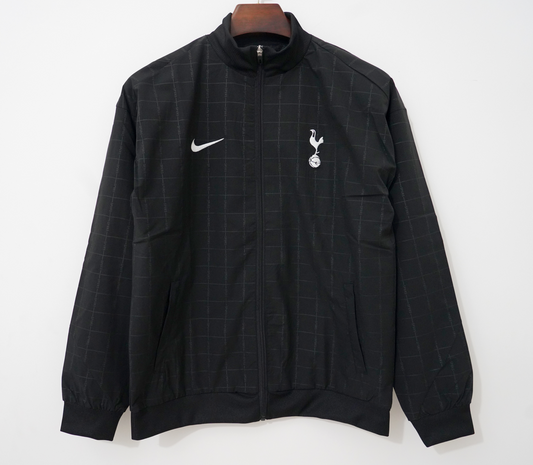 Chaqueta cortavientos Tottenham negra 25/26 (tallas S-3XL)