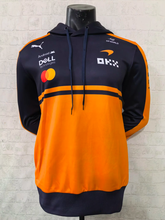 Sudadera con capucha Maclaren 26 azul oscuro y amarillo (tallas S-3XL)