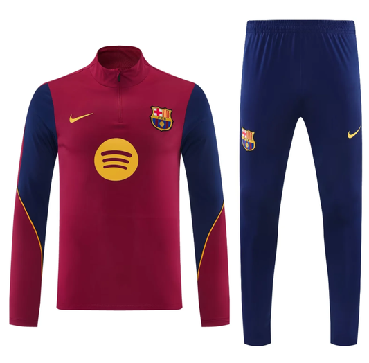 Chandal de entrenamiento Barcelona 26/27 rojo oscuro con azul oscuro (tallas S-XXL)