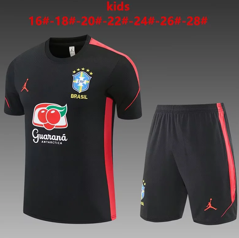 Conjunto de entrenamiento Brasil 2026 negro (tallas adultos y niños)