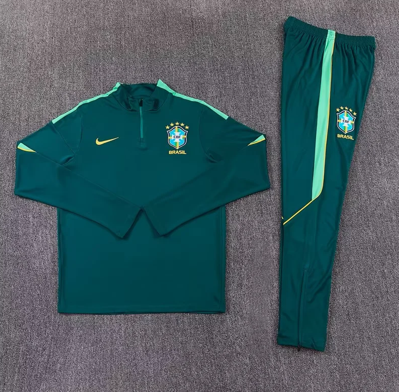 Chandal de entrenamiento Brasil verde oscuro Mundial 2026 (tallas adultos y niños)