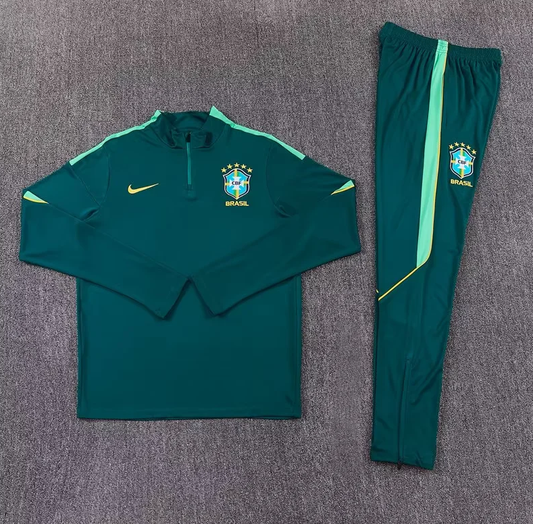 Chandal de entrenamiento Brasil verde oscuro Mundial 2026 (tallas adultos y niños)
