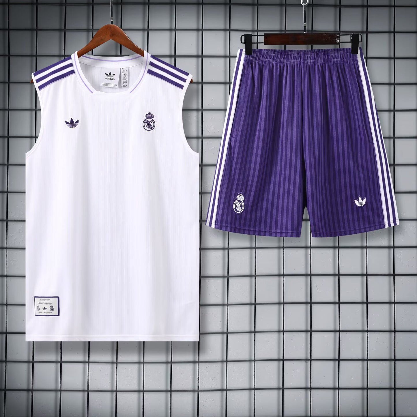 Conjunto Real Madrid Adidas retro Blanco/Morado (solo S-2XL)