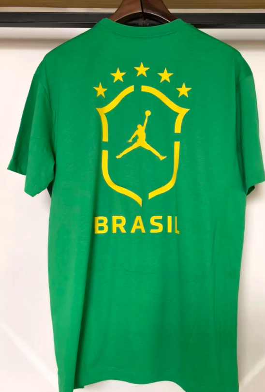 Camiseta Brasil 2026 de algodón verde (solo talllas S-XXL)