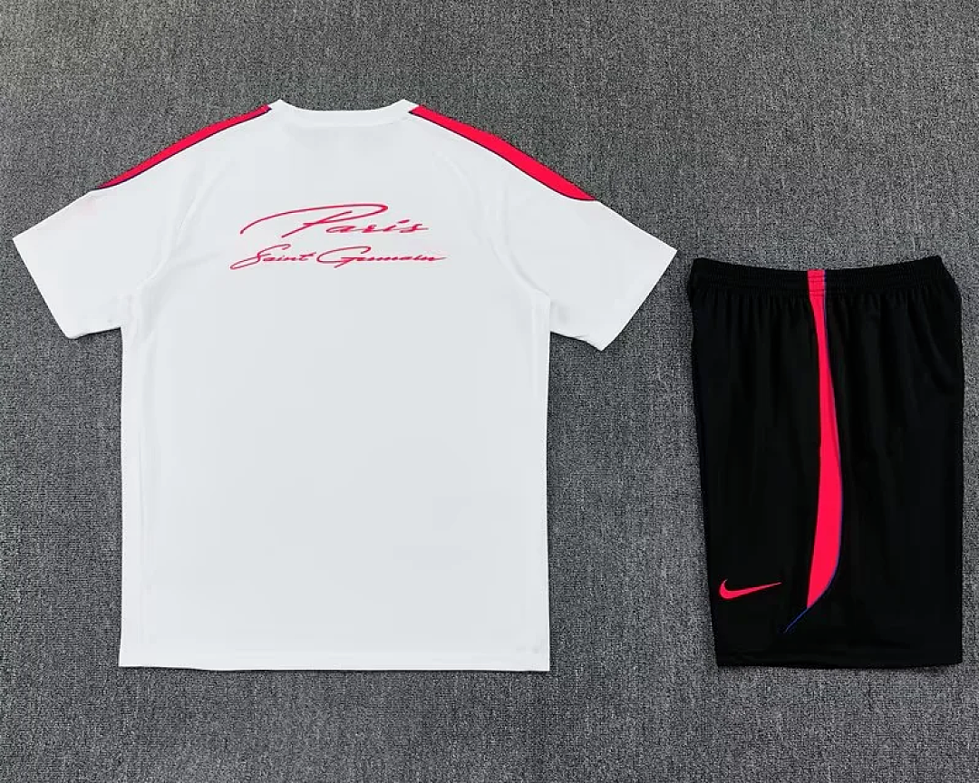 Conjunto de entrenamiento Paris 26/27 blanco con rojo (tallas adultos y niños)