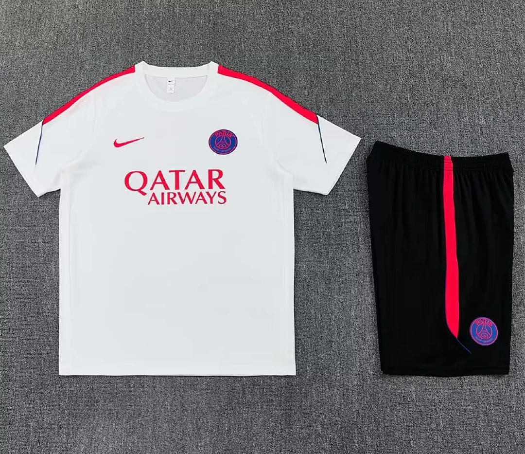 Conjunto de entrenamiento Paris 26/27 blanco con rojo (tallas adultos y niños)