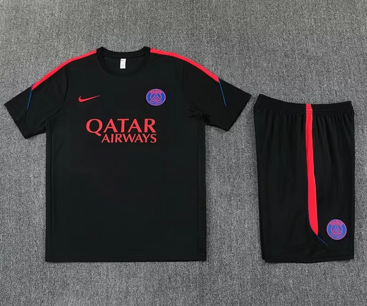 Conjunto de entrenaimento Paris PSG 26/27 negro con rojo (tallas adultos y niños)