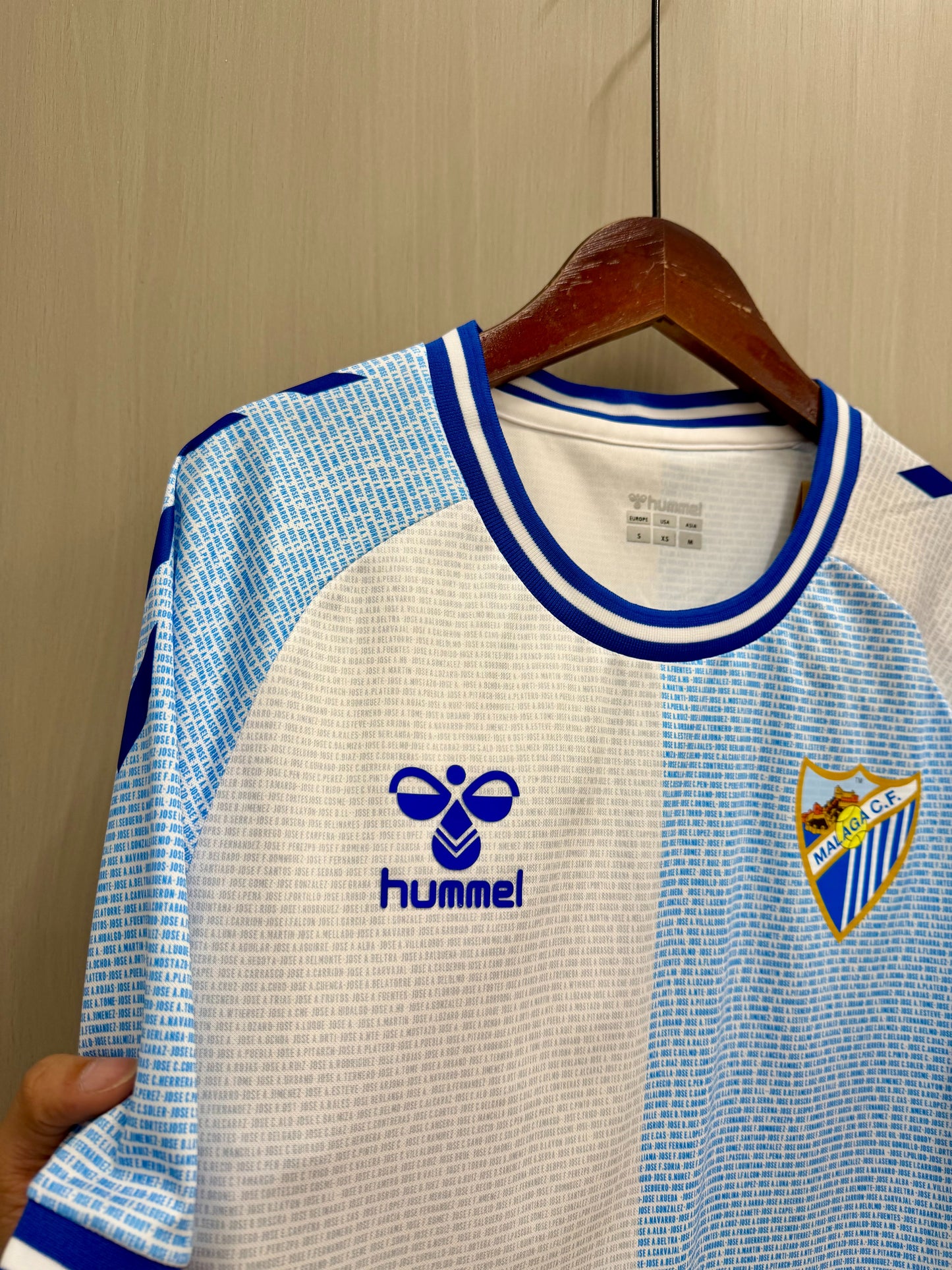 Camiseta de Malaga 26/27 azul blanco (tallas S-4XL)