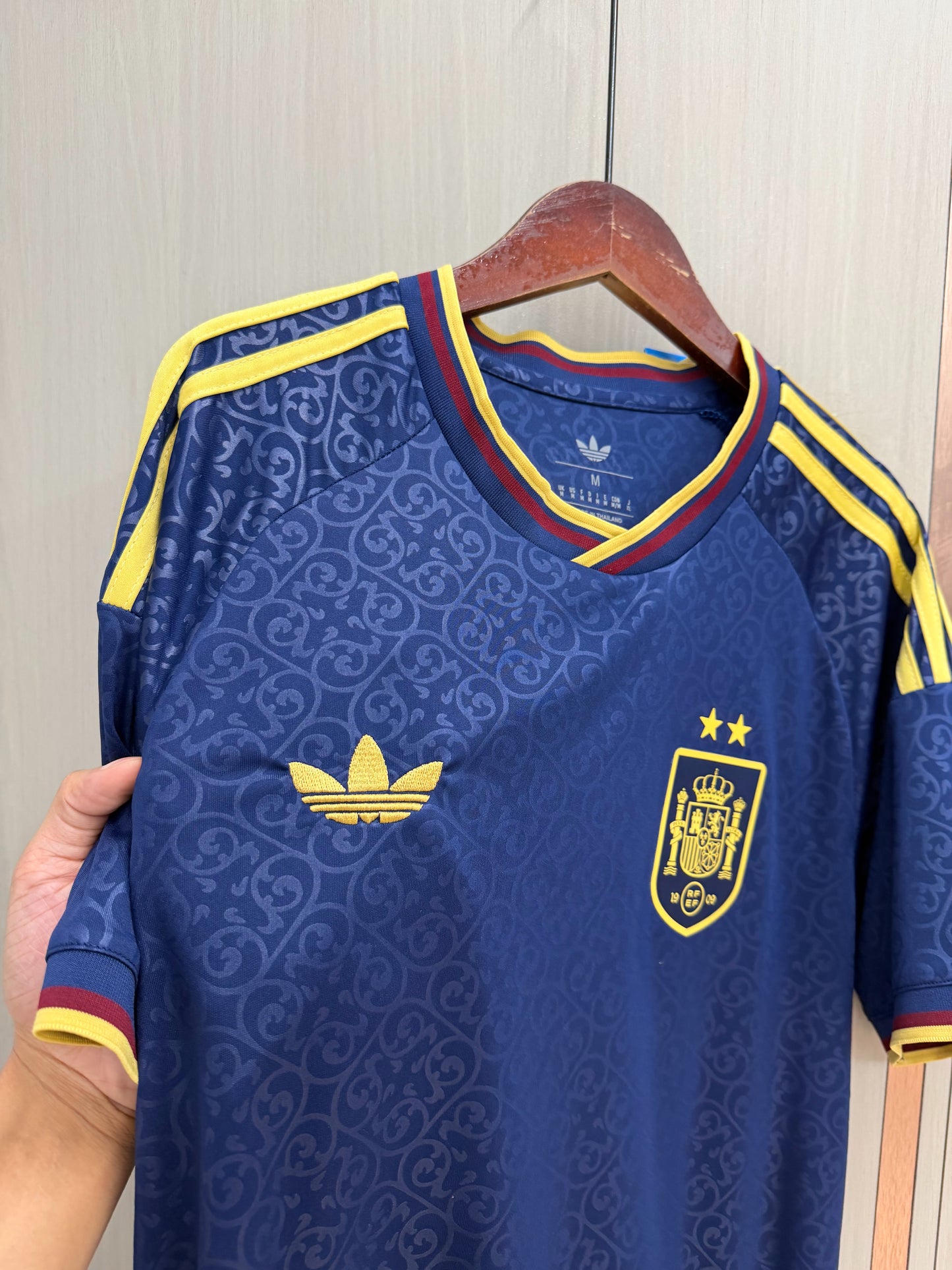 Camiseta España dos estrellas Mundial 2026 azul (solo versión fans) (tallas S-4XL)