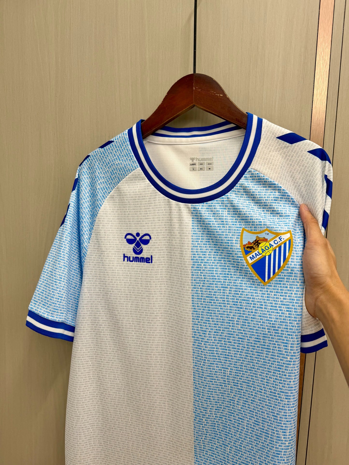 Camiseta de Malaga 26/27 azul blanco (tallas S-4XL)