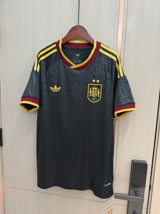 Camiseta España dos estrellas Mundial 2026 negra (solo versión fans) (tallas S-4XL)