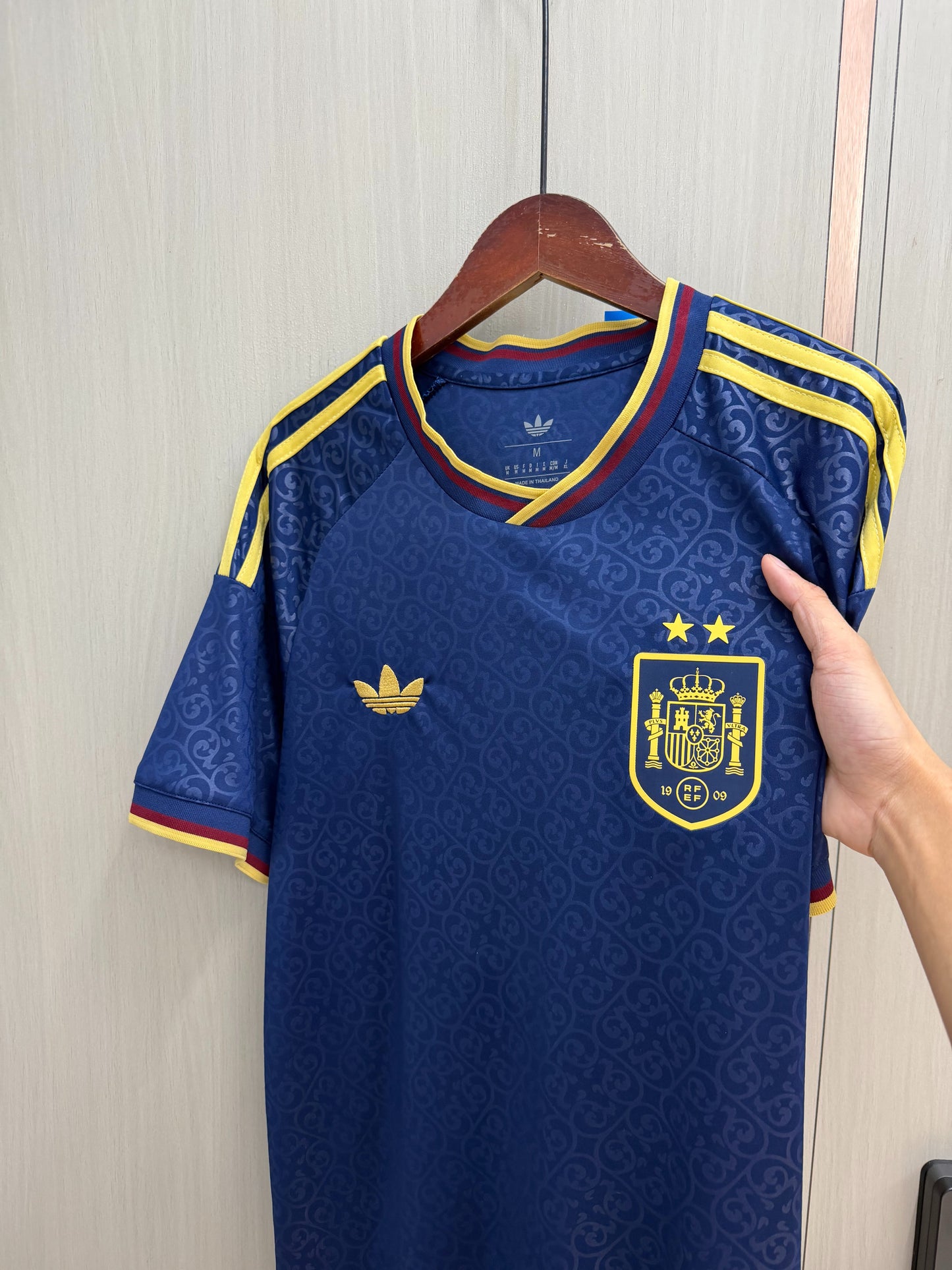 Camiseta España dos estrellas Mundial 2026 azul (solo versión fans) (tallas S-4XL)