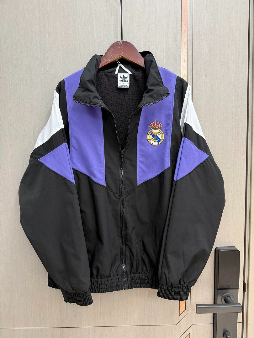 Chaqueta cortavientos Reak Madrid 26-27 negra con morado y blanco (tallas S-3XL)