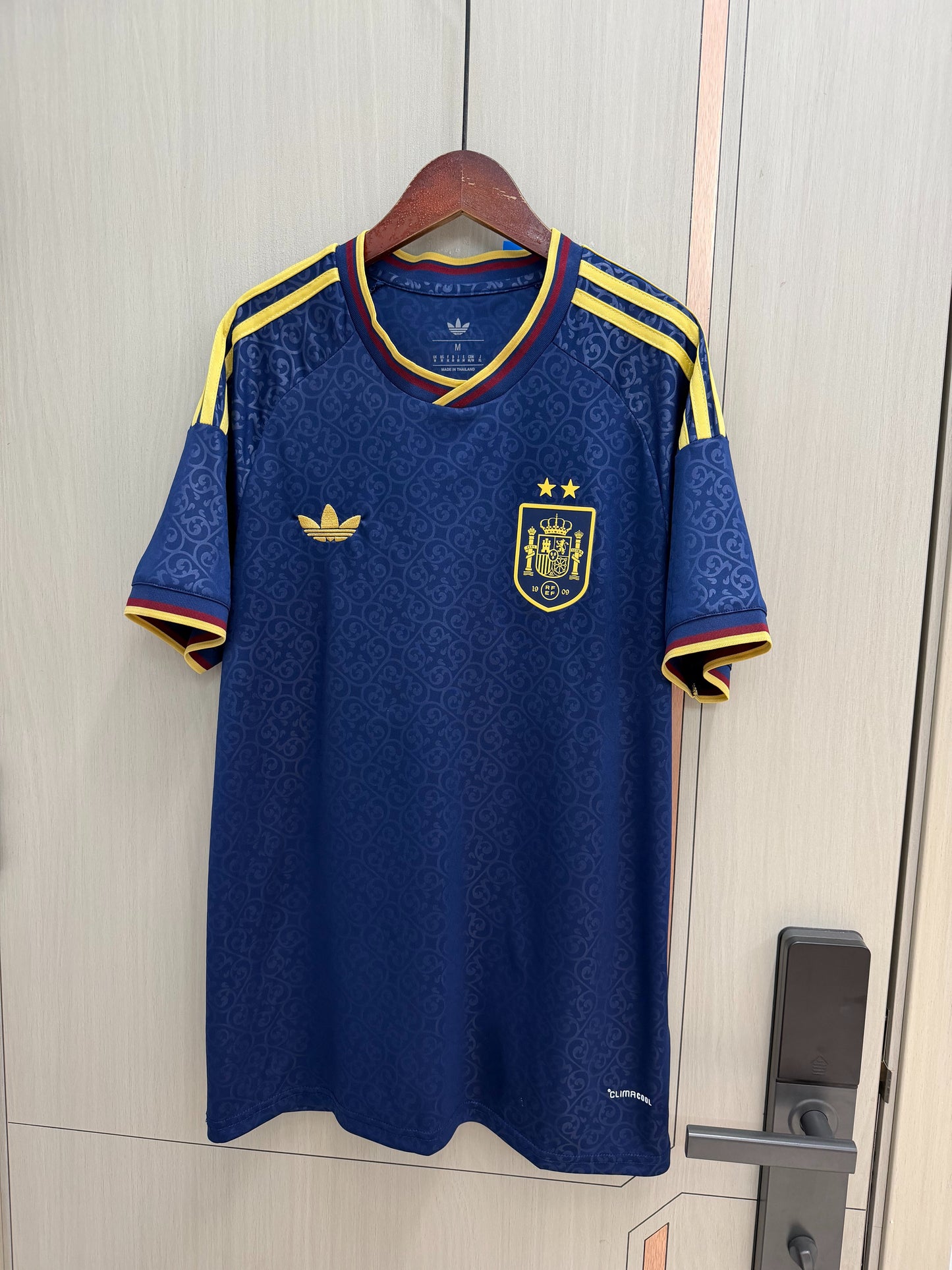 Camiseta España dos estrellas Mundial 2026 azul (solo versión fans) (tallas S-4XL)